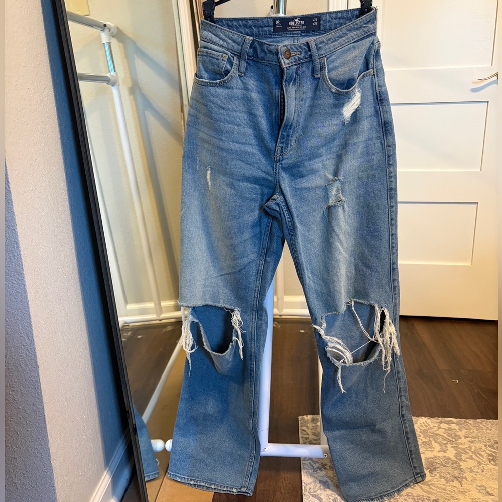 Hollister Light Blue Ultra High-Rise Dad Jeans